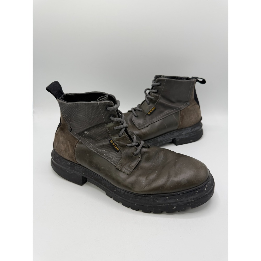 G-Star RAW Leather Suede Lace-Up Boots Gray 2342-065701-0100 Mens 12 No Box